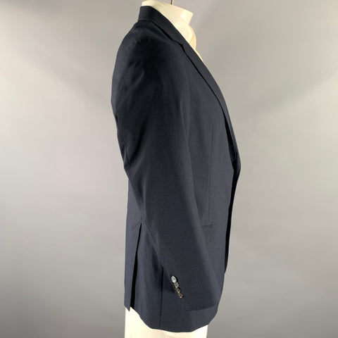 ARMANI COLLEZIONI Size 44 Navy Seersucker Polyester Sport Coat