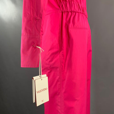 VALENTINO Size S Pink Cotton Hidden Placket Jumpsuit