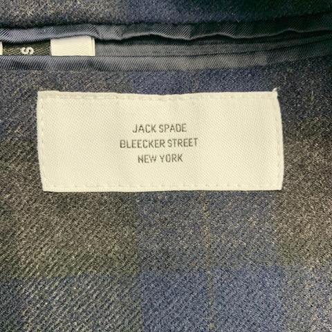 JACK SPADE Size 40 Grey Navy Plaid Camel Hair Notch Lapel Sport Coat