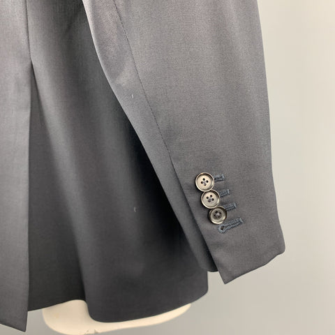 ISAIA 48 Long Black Wool Notch lapel Single Breasted Sport Coat