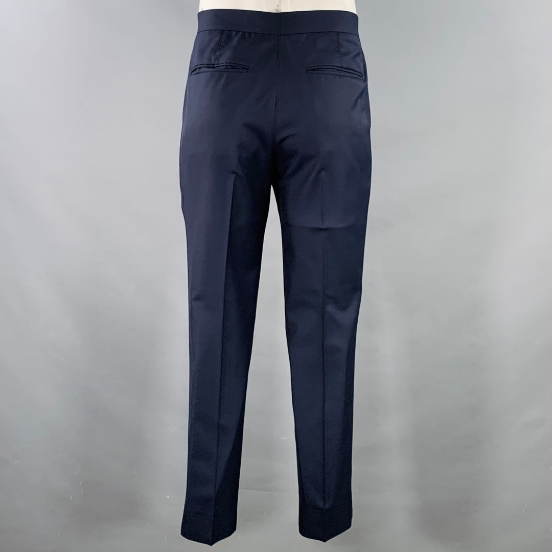 BRUNELLO CUCINELLI Size 44 Navy Blue Two Toned Virgin Wool Silk Tuxedo