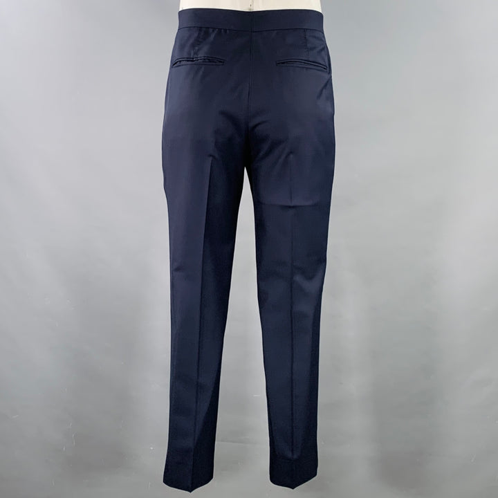 BRUNELLO CUCINELLI Size 44 Navy Blue Two Toned Virgin Wool Silk Tuxedo