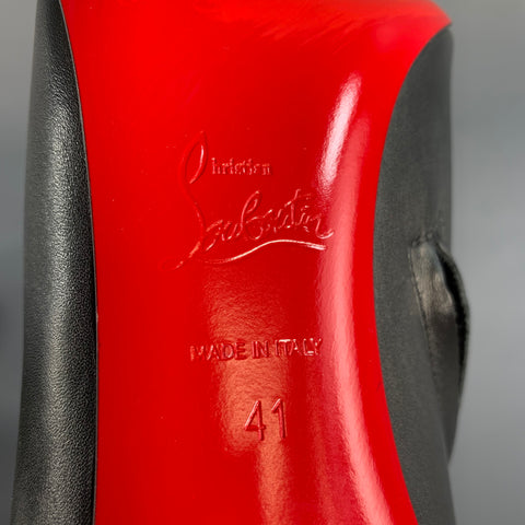 CHRISTIAN LOUBOUTIN Size 11 Black Side Zipper Boots