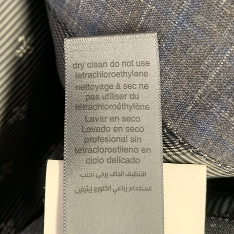 JOHN VARVATOS Size 42 Grey Blue Wool Linen Single Breasted Suit
