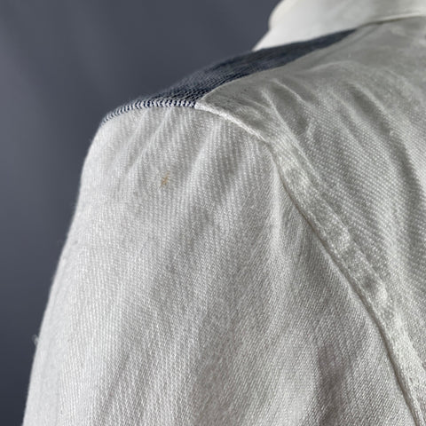 JUNYA WATANABE Size XL White Indigo Pinstripe Linen Cotton Sport Coat