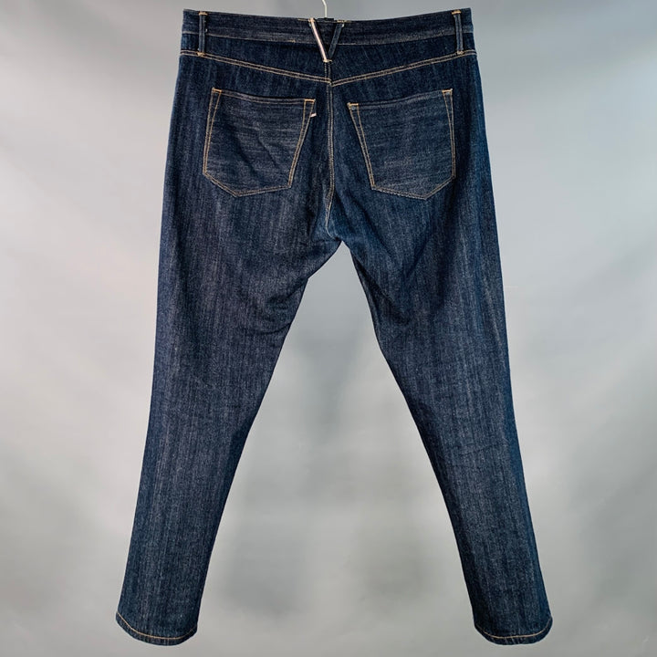 3 X 1 Size 36 Blue Indigo Cotton Selvedge Twill Contrast Stitch Button Fly Jeans