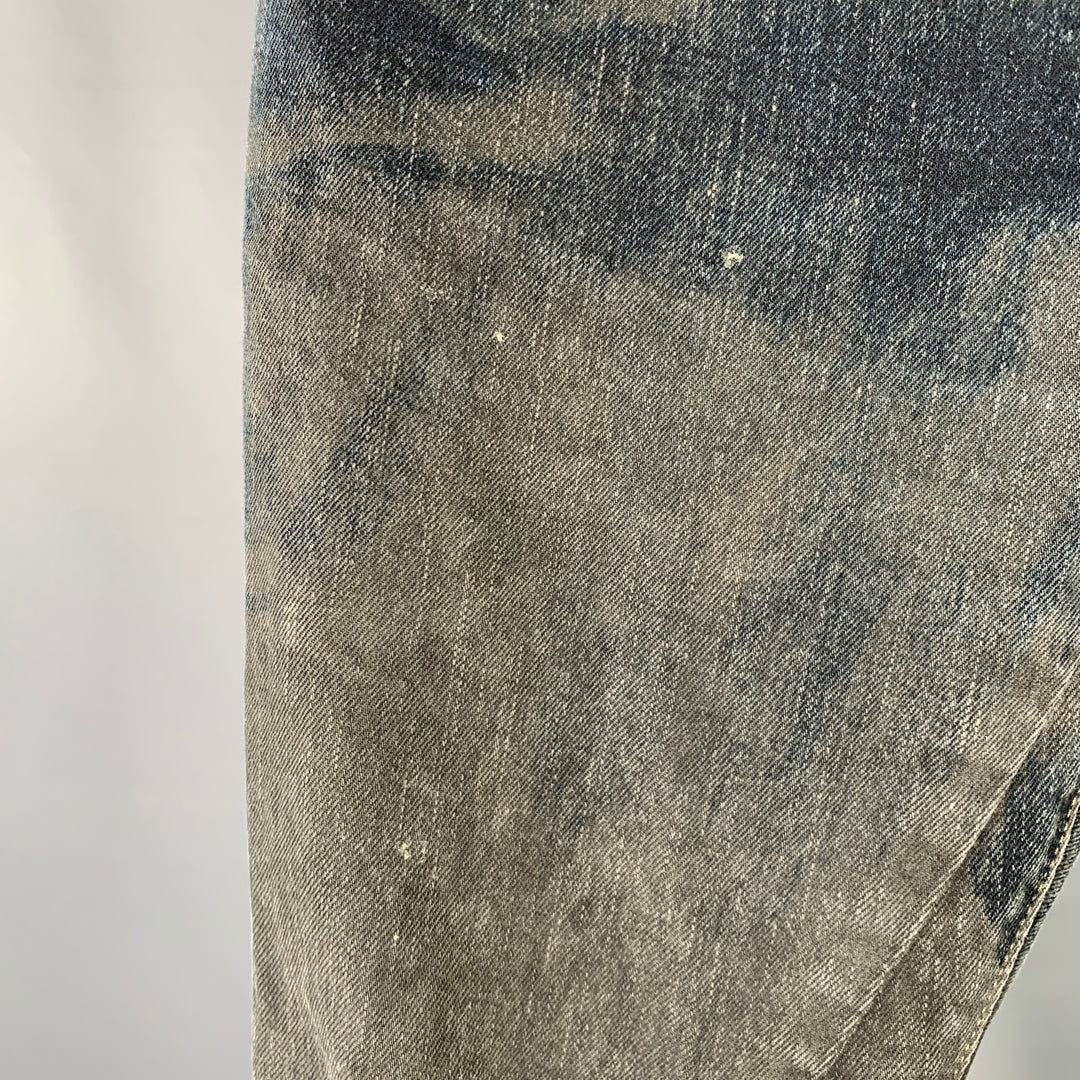 DRKSHDW Size 32 Grey Black Marble Cotton Button Fly Jeans