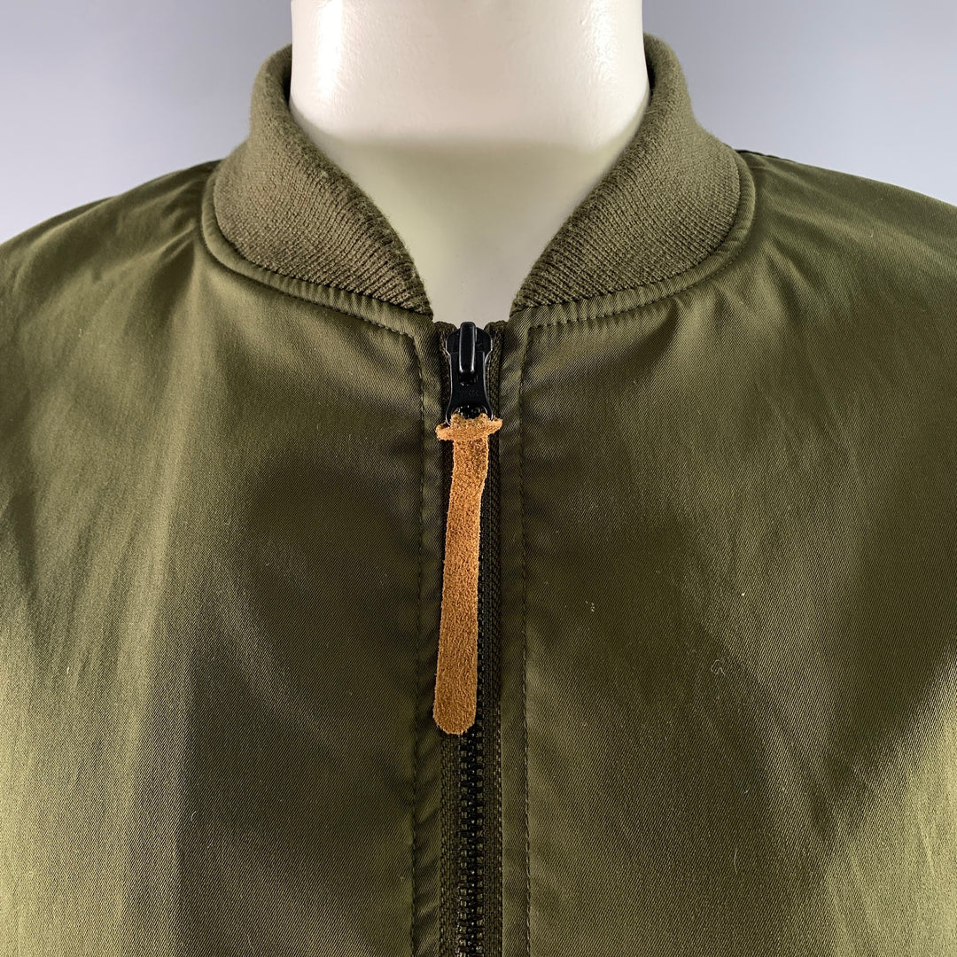 NEIGHBORHOOD Size XL Green Olive MA-1 Polyester Bomber Jacket