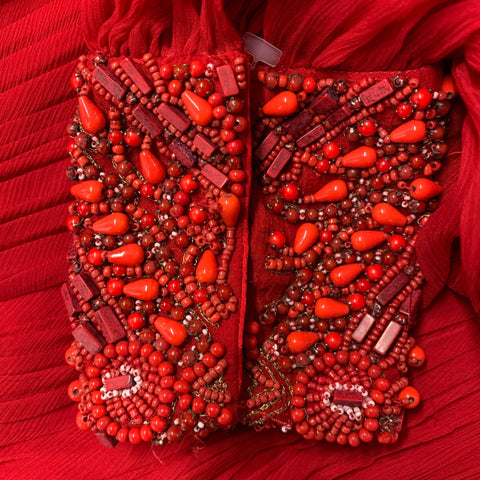MONIQUE LHUILLIER Taille M Robe rouge à une épaule