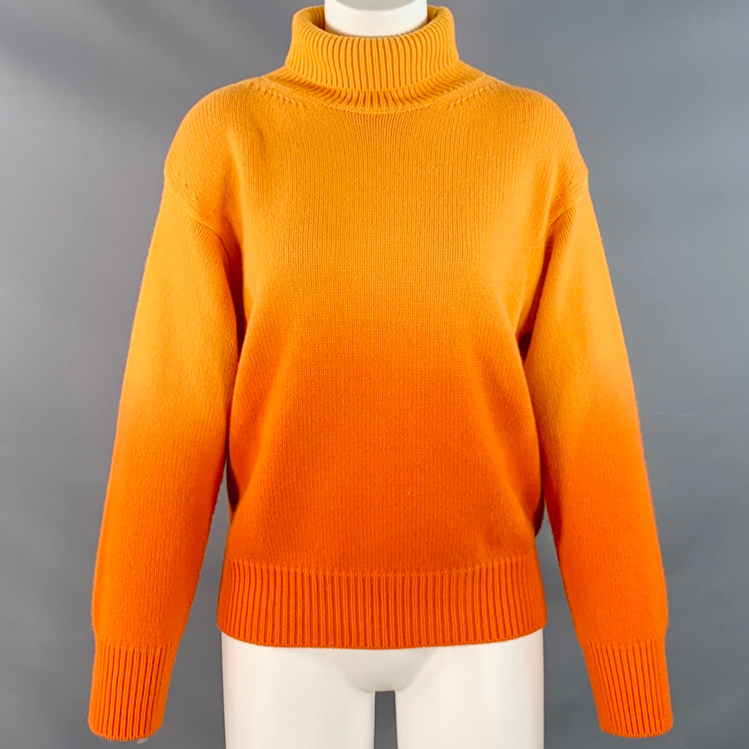 MARGHERITAB Size 4 Orange Wool Cashmere Ombre Turtleneck Sweater