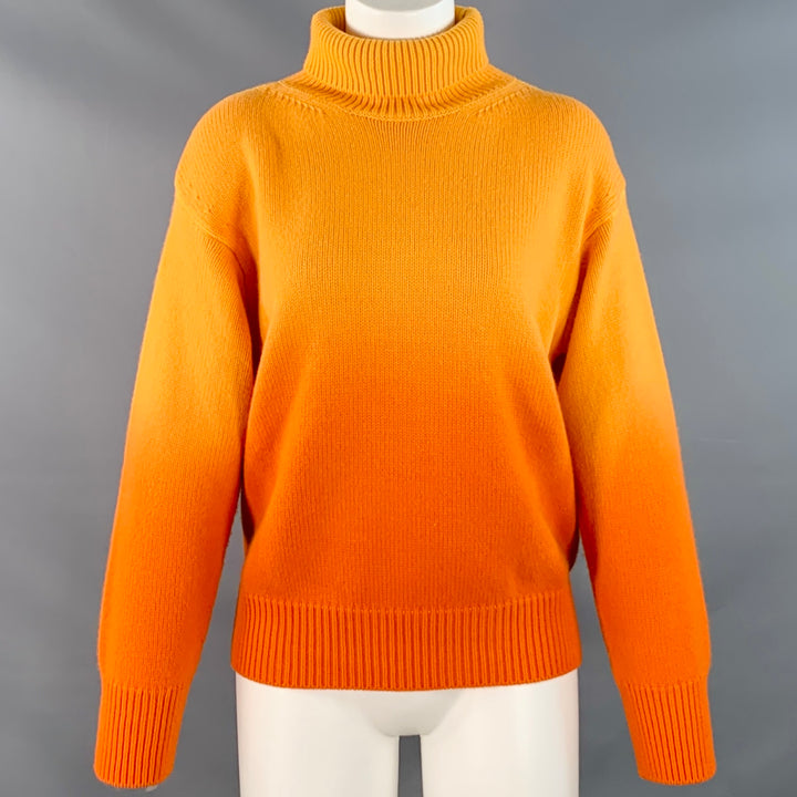 MARGHERITAB Size 4 Orange Wool Cashmere Ombre Turtleneck Sweater