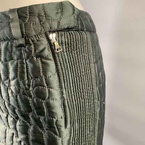 PRADA Size M Grey Polyester Crocodile Mini Skirt