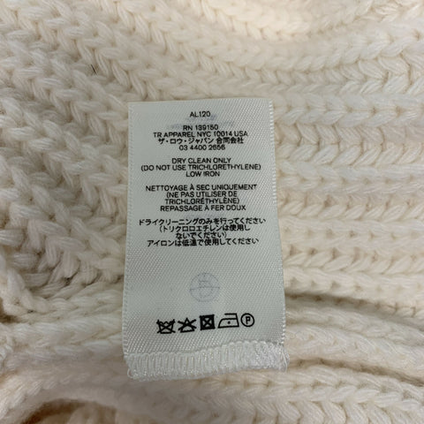 THE ROW Size XS Cream Wool Ribbed Turtleneck Sweater