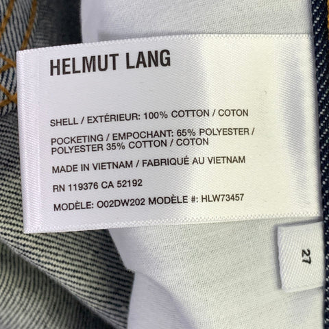 HELMUT LANG Size 27 Mid Rise Slim Indigo Contrast Stitch Cotton Slim Straight Jeans