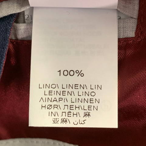 BRUNELLO CUCINELLI Size 40 Navy Red Twill Linen Snaps Jacket