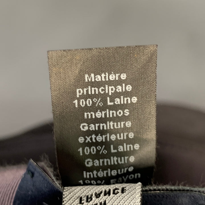 LANVIN Size 58 Grey Charcoal Felt Merino Wool Baseball Cap