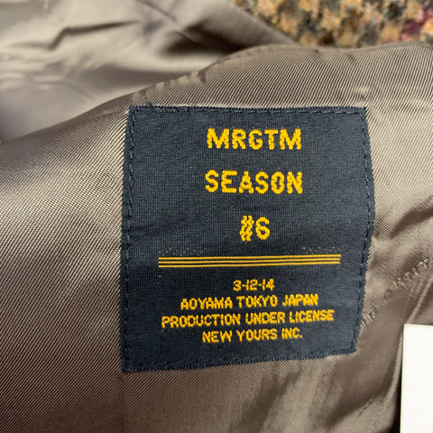 MR. GENTLEMAN Size 42 Brown Houndstooth Wool Notch Lapel Sport Coat