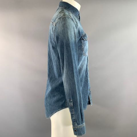 GIVENCHY Size S Blue Cotton Long Sleeve Shirt