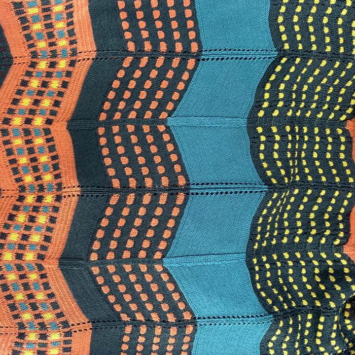 M MISSONI Green Orange & Yellow Mixed Pattern Scarves