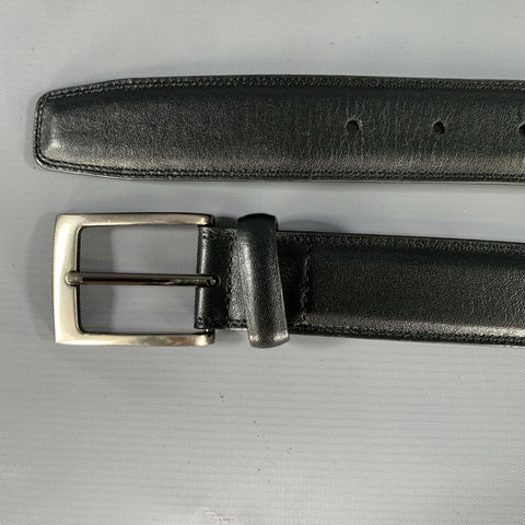 PERRY ELLIS Size 44 Black Brown 1P32030 Full Grain Leather Bonded Leather Belt