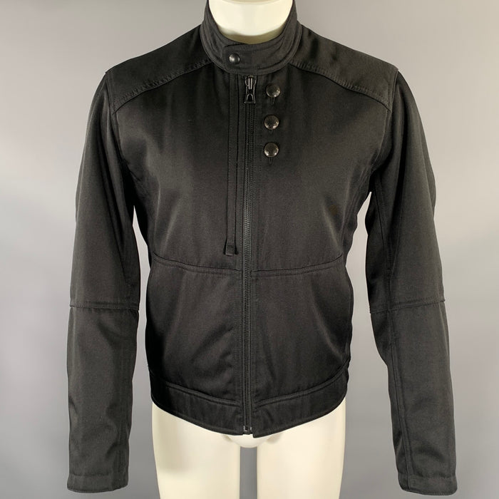 HUGO BOSS Size 38 Black Polyester Zip Up Jacket