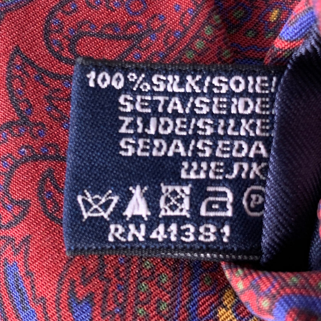 POLO by RALPH LAUREN Burgundy Multi Color Paisley Silk Twill Tie