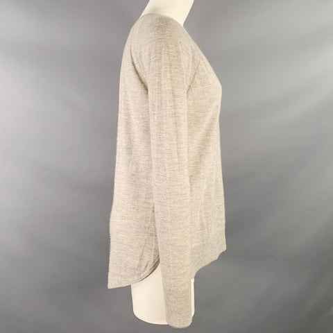 MARGARET OLEARY Size XS Grey Cashmere Heather V-Neck Pullover