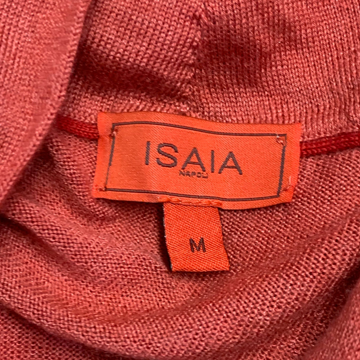 ISAIA Size M Brick Red Cashmere Silk Hoodie Pullover