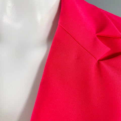 LA PERLA Size 4 Hot Pink Wool Blend Double Breasted Pantsuit