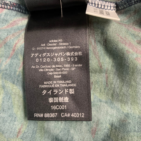 Y-3 Size S Green Blue Ombre Tropical Floral Print Cotton Long Tank Top