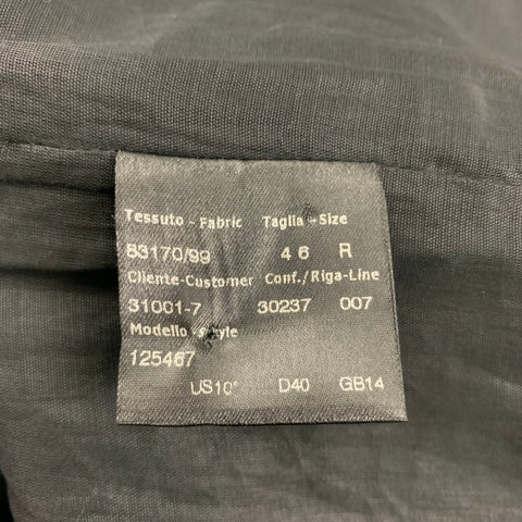 BRIONI Size 10 Black Wool Notch Lapel Cropped Jacket Blazer