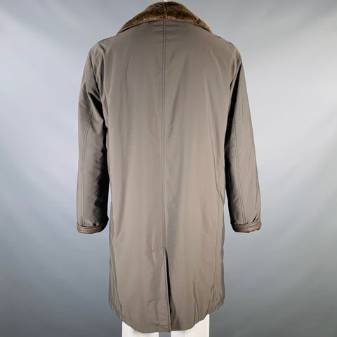 ARMANI COLLEZIONI Size 44 Grey Polyamide Cotton Coat
