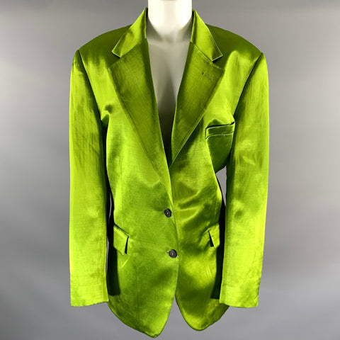 TOM FORD Size XS Green Silk Notch Lapel Blazer