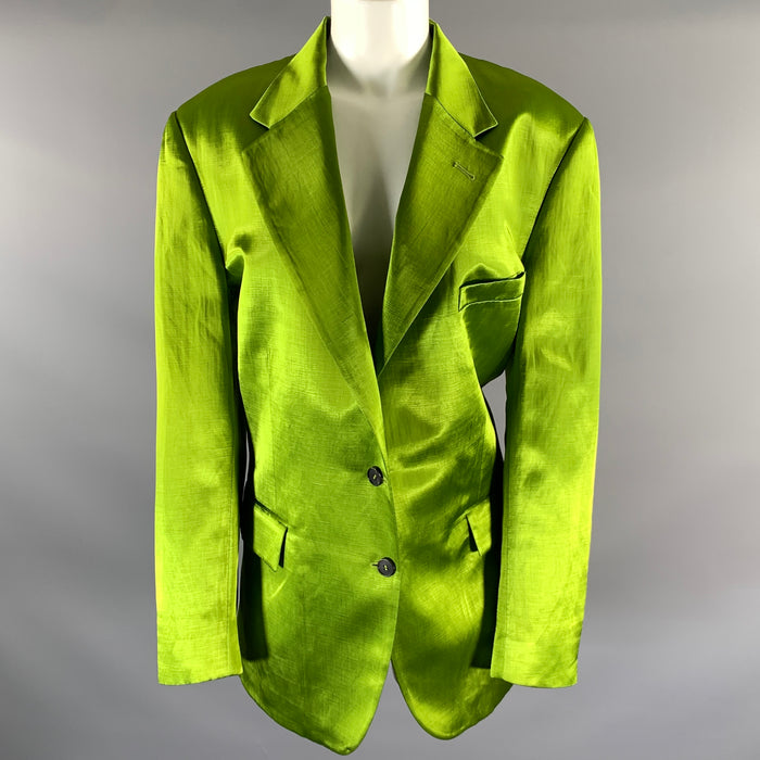 TOM FORD Size XS Green Silk Notch Lapel Blazer