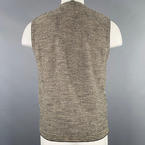 ENZO GOTI Size M Grey Brown Chevron Wool Blend Button Up Vest