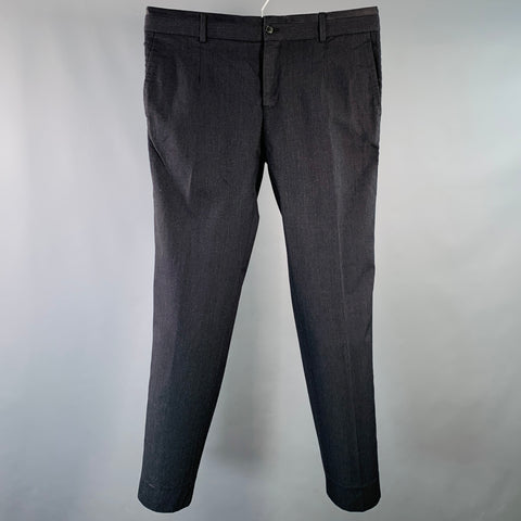 DOLCE & GABBANA Size 34 Charcoal Wool Blend Zip Fly Dress Pants