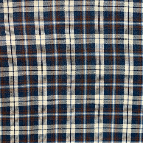 BRUNELLO CUCINELLI Size L Blue White Checkered Cotton Basic Fit Long Sleeve Shirt