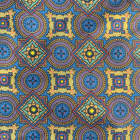 TURNBULL & ASSER Purple Blue Abstract Floral Silk Ascot