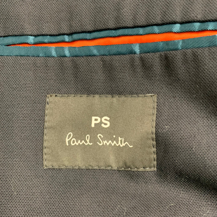 PS by PAUL SMITH Size 38 Navy Cotton Blend Notch Lapel Sport Coat