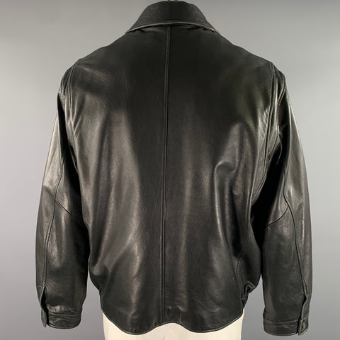 ANDREW MARC Size XL Black Leather Jacket