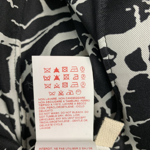 MARNI Size 2 Black Heather Silk Print Long Dress