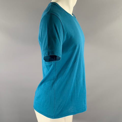 ACNE STUDIOS Size M Blue Teal Cotton Crew-Neck T-shirt