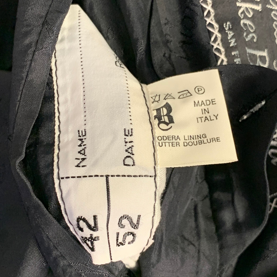 BRIONI for WILKES BASHFORD Size 44 Black Wool Peak Lapel Tuxedo