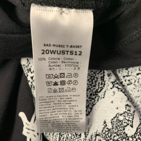 UNITED STANDARD Size S Black White Graphic Cotton Crew Neck T-shirt