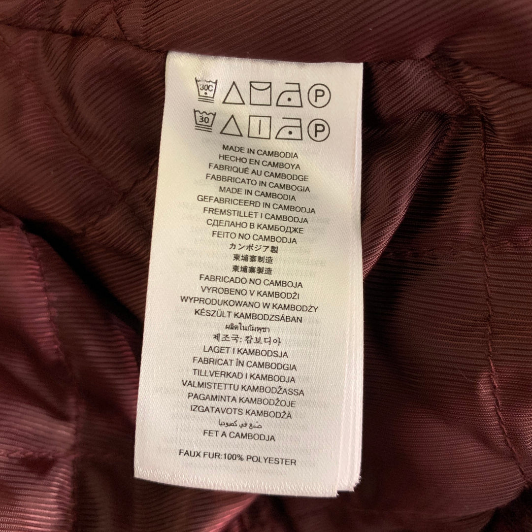 MICHAEL by MICHAEL KORS Size XS Burgundy Polyester Faux Fur Jacket