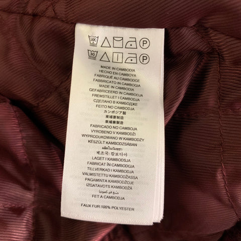 MICHAEL by MICHAEL KORS Size XS Burgundy Polyester Faux Fur Jacket