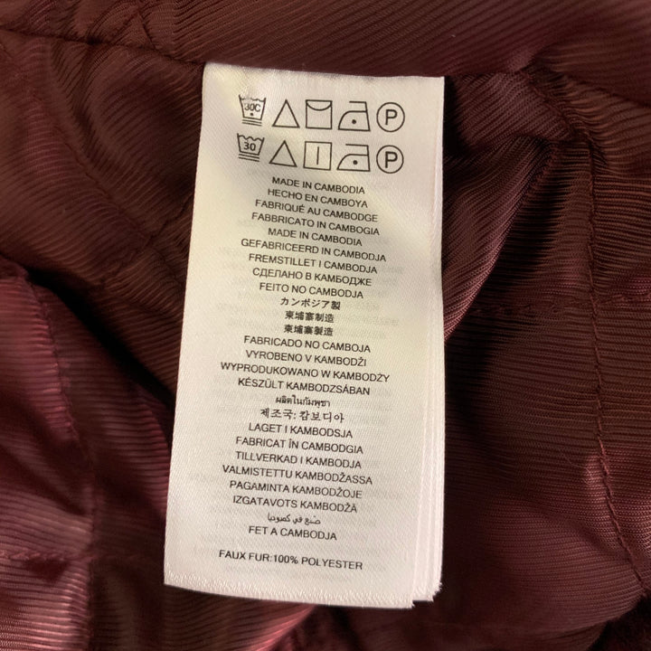 MICHAEL by MICHAEL KORS Size XS Burgundy Polyester Faux Fur Jacket