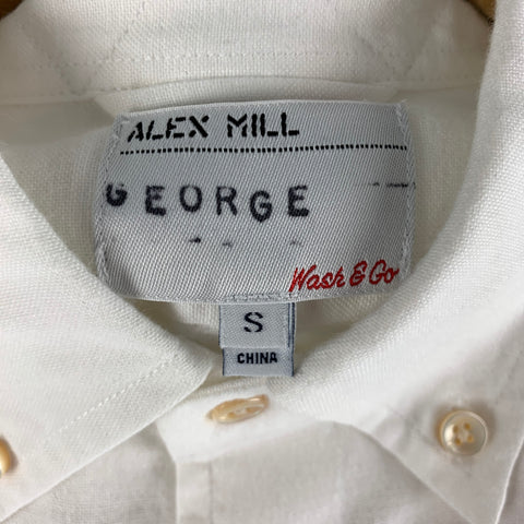 ALEX MILL Size S White Solid Cotton Button Down Long Sleeve Shirt