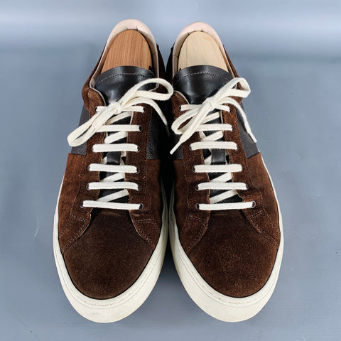 COMMON PROJECTS Size 11 Brown Leather Low Top Sneakers
