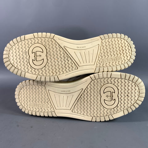 GUCCI Size 11.5 White Leather Lace Up Sneakers